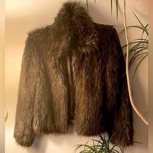 NEVER WORN Mob Wife Era Faux Racoon Fur Jacket